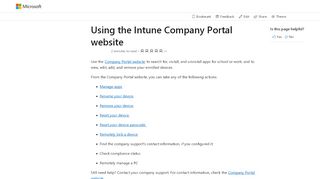 
                            6. Using the Intune Company Portal website | Microsoft Docs