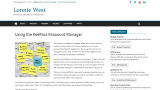 
                            12. Using the KeePass Password Manager - Lonnie West