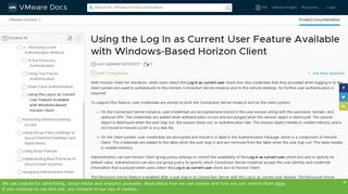 
                            8. Using the Log In as Current User Feature Available ... - VMware Docs