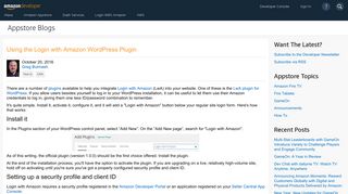 
                            2. Using the Login with Amazon WordPress Plugin : Appstore Blogs