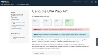 
                            9. Using the LWA Web API | Dash Replenishment Service