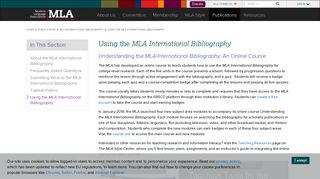 
                            2. Using the MLA International Bibliography | Modern Language ...