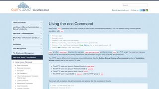 
                            8. Using the occ Command — ownCloud 8.0 Server Administration ...