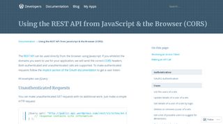 
                            12. Using the REST API from JavaScript & the Browser (CORS ...