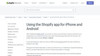 
                            13. Using the Shopify app for iPhone and Android · Shopify Help Center