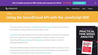 
                            5. Using the SoundCloud API with the JavaScript SDK — SitePoint