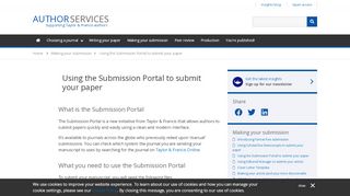 
                            13. Using the Submission Portal to submit your paper - Taylor and Francis ...