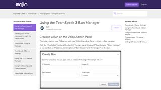 
                            12. Using the TeamSpeak 3 Ban Manager – Enjin Help Center