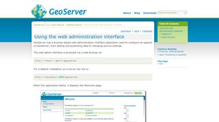 
                            1. Using the web administration interface — GeoServer 2.16.x User Manual