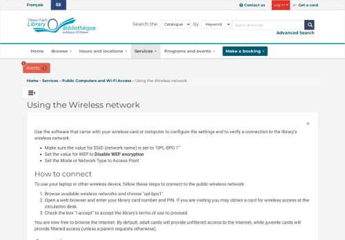 
                            13. Using the Wireless network | Ottawa Public Library