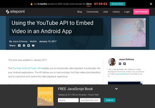
                            4. Using the YouTube API to Embed Video in an Android App — SitePoint