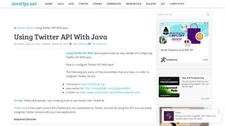 
                            7. Using Twitter API With Java - Javatips.net