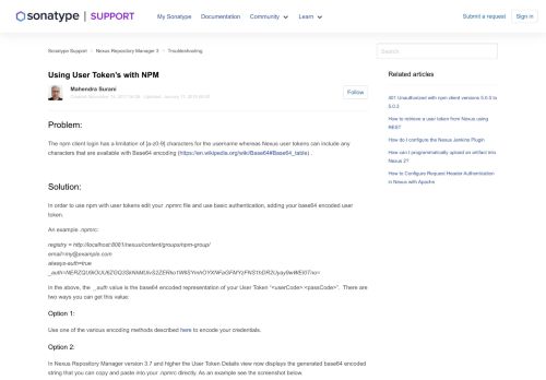 
                            3. Using User Token's with NPM – Sonatype Support