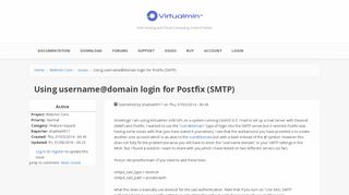 
                            11. Using username@domain login for Postfix (SMTP) [#33598] | Virtualmin