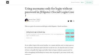 
                            4. Using username only for login without password in JHipster (Social ...