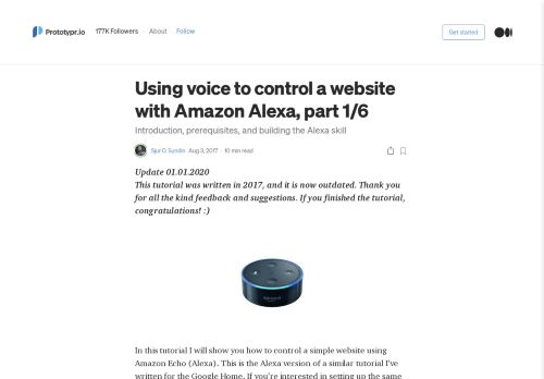 
                            13. Using voice to control a website with Amazon Alexa, part 1/6 - Prototypr