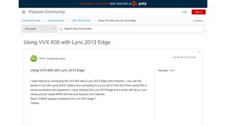 
                            2. Using VVX 600 with Lync 2013 Edge - Polycom Community