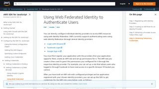 
                            8. Using Web Federated Identity to Authenticate Users - AWS ...