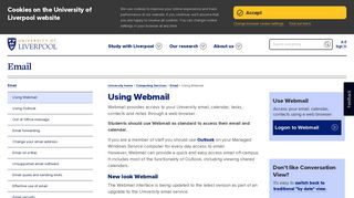 
                            13. Using Webmail - University of Liverpool