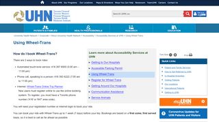 
                            7. Using Wheel-Trans - the University Health Network