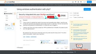 
                            1. Using windows authentication with php? - Stack Overflow