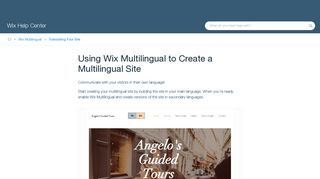 
                            1. Using Wix Multilingual to Create a Multilingual Site | Help Center | Wix ...