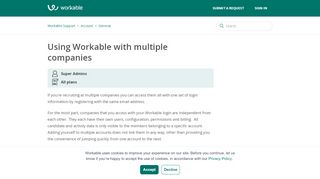 
                            4. Using Workable with multiple companies – Workable Support