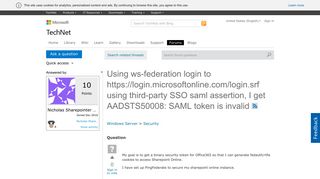 
                            8. Using ws-federation login to https://login.microsoftonline.com ...