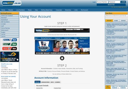 
                            7. Using Your Account - Betting World