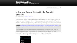 
                            4. Using your Google Account in the Android Emulator | Grokking Android