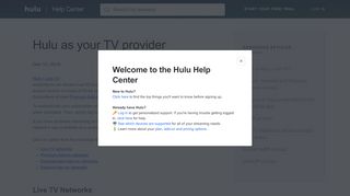 
                            11. Using your Hulu credentials to log in to other TV apps and ... - Hulu Help