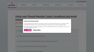 
                            2. Using your Plusnet Member Centre, broadband and email usernames ...