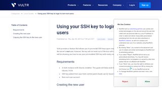 
                            2. Using your SSH key to login to non-root users - Vultr.com