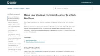 
                            11. Using your Windows fingerprint scanner to unlock Dashlane – Dashlane