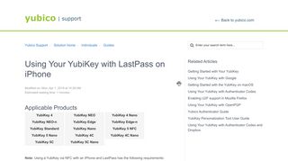 
                            4. Using Your YubiKey with LastPass : Yubico Support
