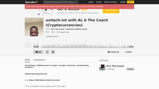
                            9. usitech-int with AL b The Coach (Cryptocurrencies) - Spreaker