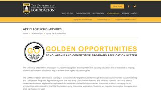 
                            12. USM Foundation - Apply for Scholarships