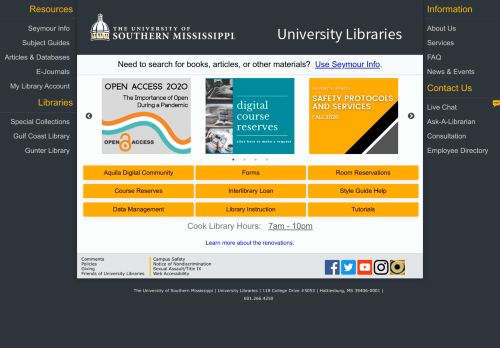 
                            7. USM Libraries - The University of Southern Mississippi