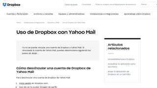 
                            11. Uso de Dropbox con Yahoo Mail - Ayuda de Dropbox