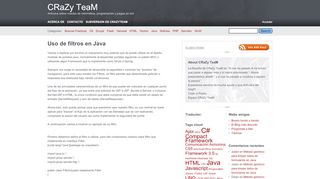 
                            9. Uso de filtros en Java | CRaZy TeaM