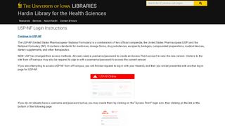 
                            11. USP-NF Login Instructions - Hardin Library for the Health Sciences ...