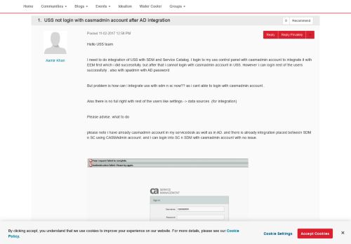 
                            11. USS not login with casmadmin account after AD i... | CA Communities