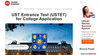 
                            7. UST Entrance Test | USTET College Application - Review Masters
