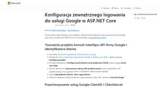 
                            2. Ustawienia logowania zewnętrznego Google w programie ASP.NET ...