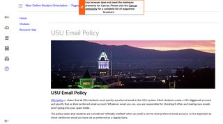 
                            10. USU Email Policy: New Online Student Orientation