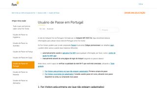 
                            7. Usuário de Passe em Portugal – Bem-vindo ao Centro de Ajuda da Fon