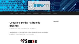 
                            2. Usuário e Senha Padrão do pfSense - Blog Servti.com