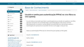 
                            5. Usuário e senha para autenticação PPPoE no vivo fibra ou vivo ...