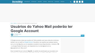 
                            12. Usuários do Yahoo Mail poderão ter Google Account – Tecnoblog