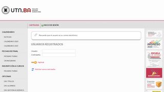 
                            2. Usuarios registrados - Secretaría de Gestión Académica - FRBA - UTN